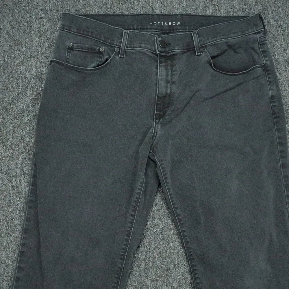 Mott & Bow Jeans Mens 36x32 Gray Crosby Straight Fit 5 Pocket Denim